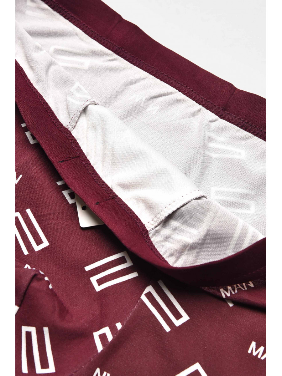 Боксери чоловічі бордового кольору з принтом 6816 209685C