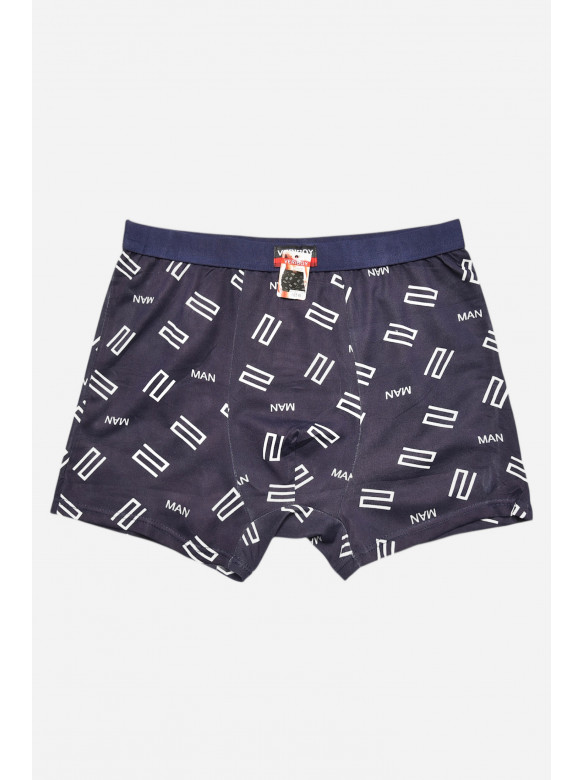 Боксери чоловічі темно-синього кольору з принтом 6816 209687C