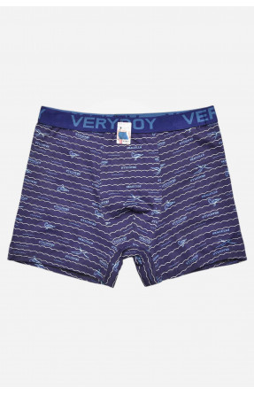 Боксеры мужские тёмно-синего цвета с принтом 6218 209703C