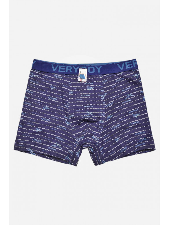 Боксеры мужские тёмно-синего цвета с принтом 6218 209703C
