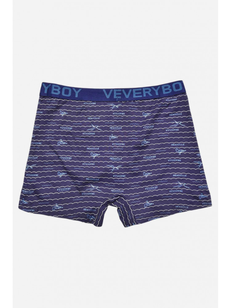 Боксеры мужские тёмно-синего цвета с принтом 6218 209703C