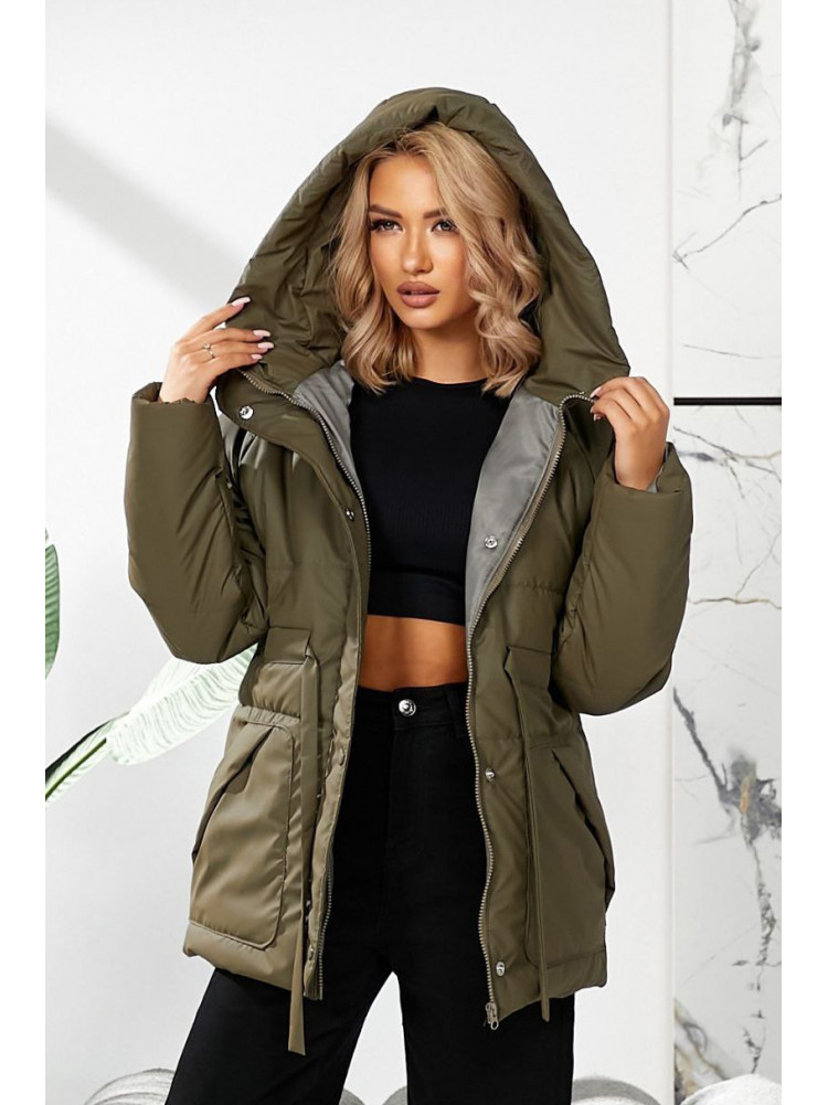 Куртка жіноча демісезонна кольору хакі 292 209741C