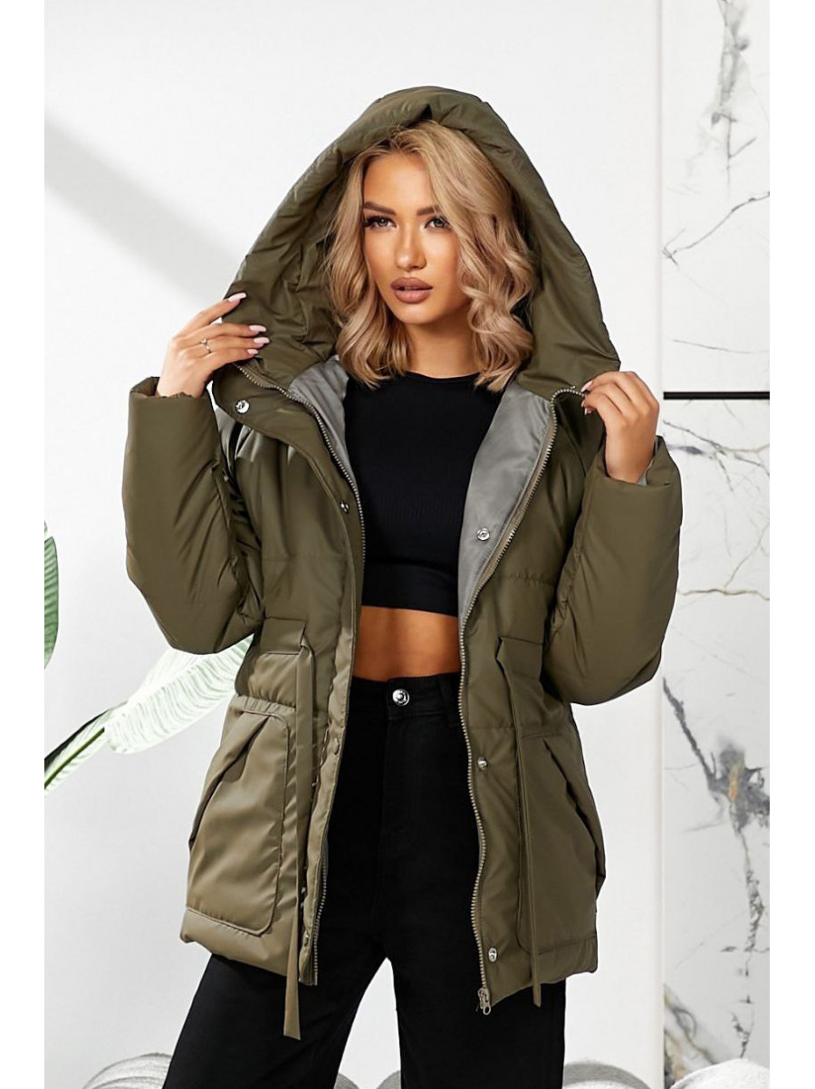 Куртка жіноча демісезонна кольору хакі 292 209741C