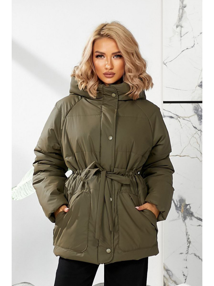 Куртка жіноча демісезонна кольору хакі 292 209741C