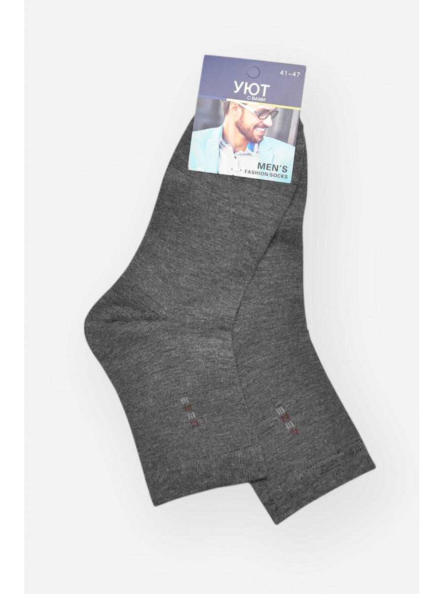 Шкарпетки чоловічі демісезонні темно-сірого кольору YH24-2 209746C