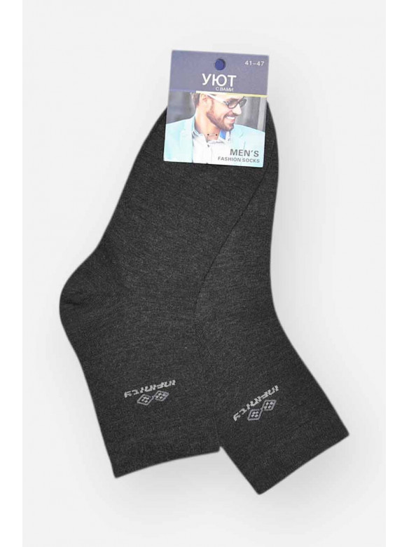 Шкарпетки чоловічі демісезонні темно-сірого кольору YH24-16 209763C