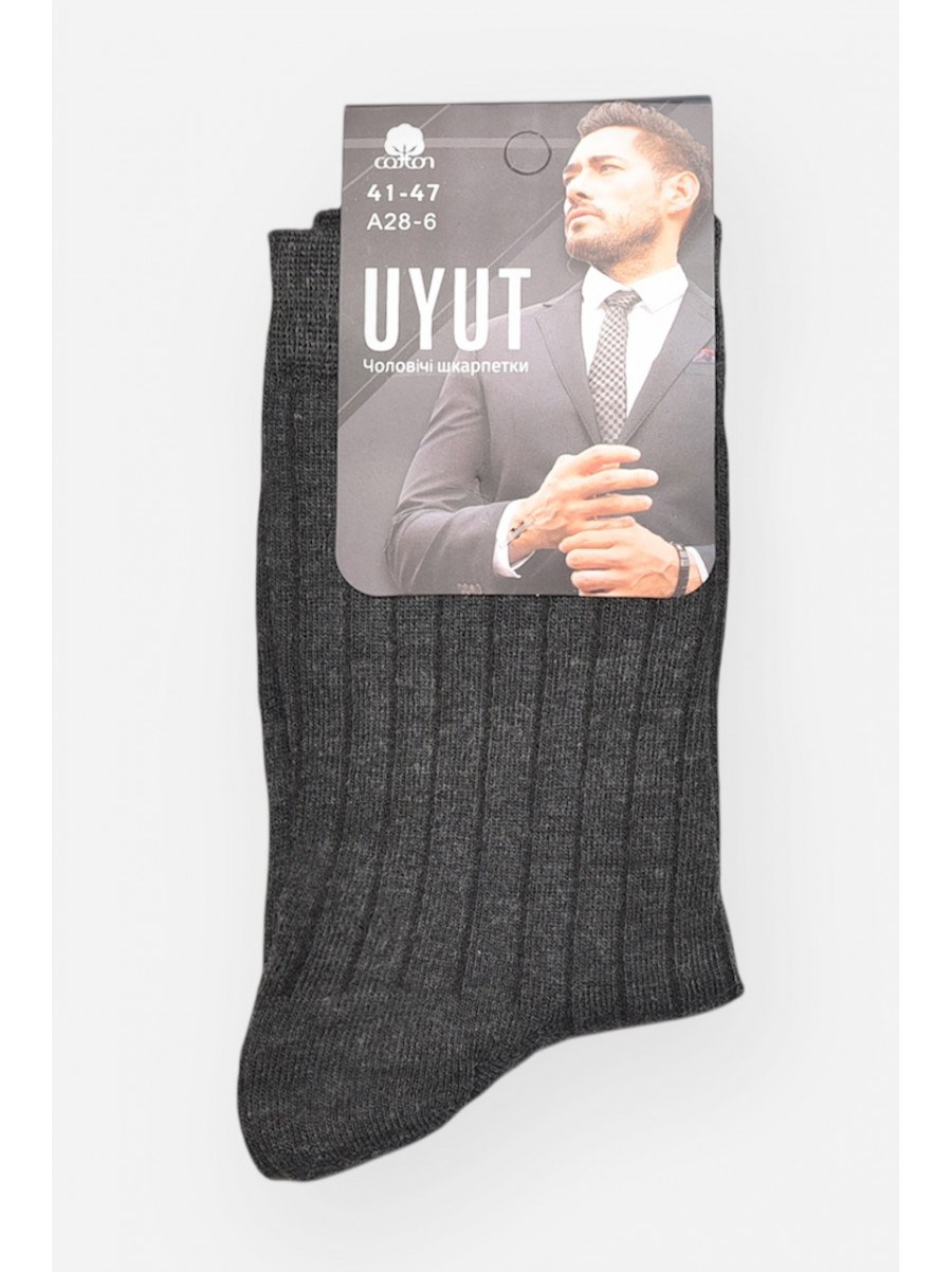 Шкарпетки чоловічі демісезонні темно-сірого кольору А28-6 209766C