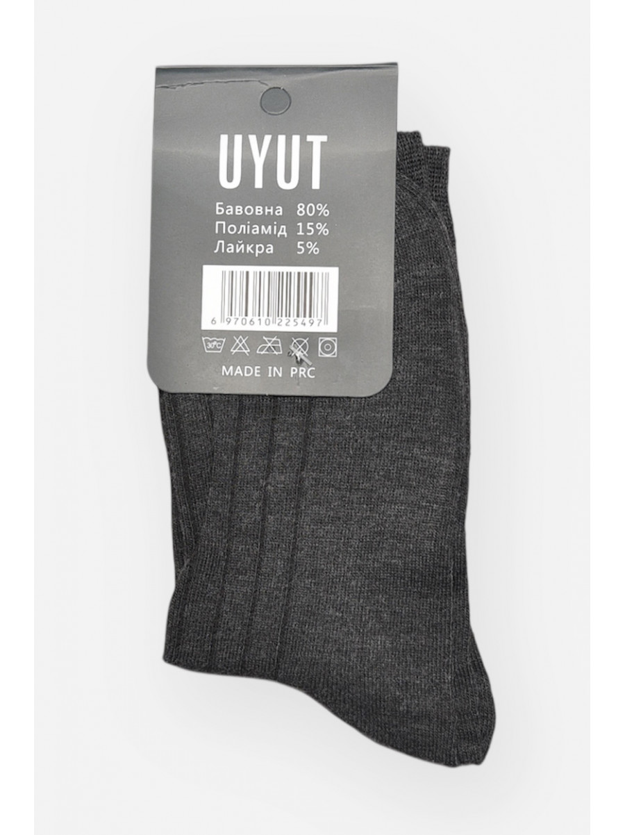 Шкарпетки чоловічі демісезонні темно-сірого кольору А28-6 209766C