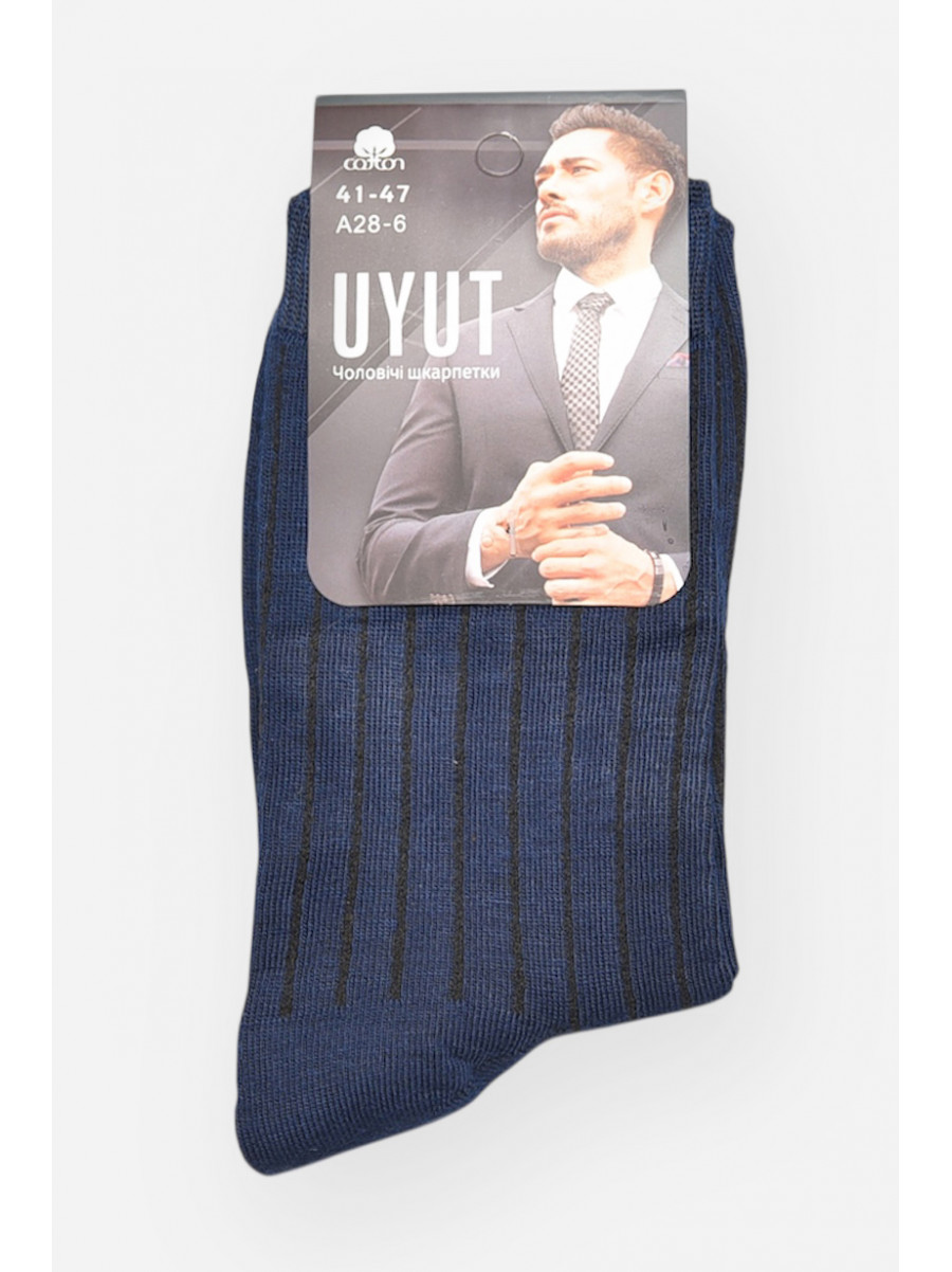 Шкарпетки чоловічі демісезонні темно-синього кольору А28-6 209767C