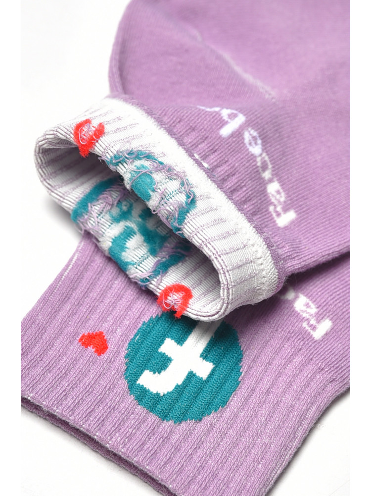 Шкарпетки жіночі демісезонні бузкового кольору YH22-09 209785C