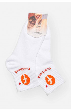 Шкарпетки жіночі демісезонні білого кольору YH22-09 209790C Шкарпетки жіночі демісезонні білого кольору YH22-09 209790C