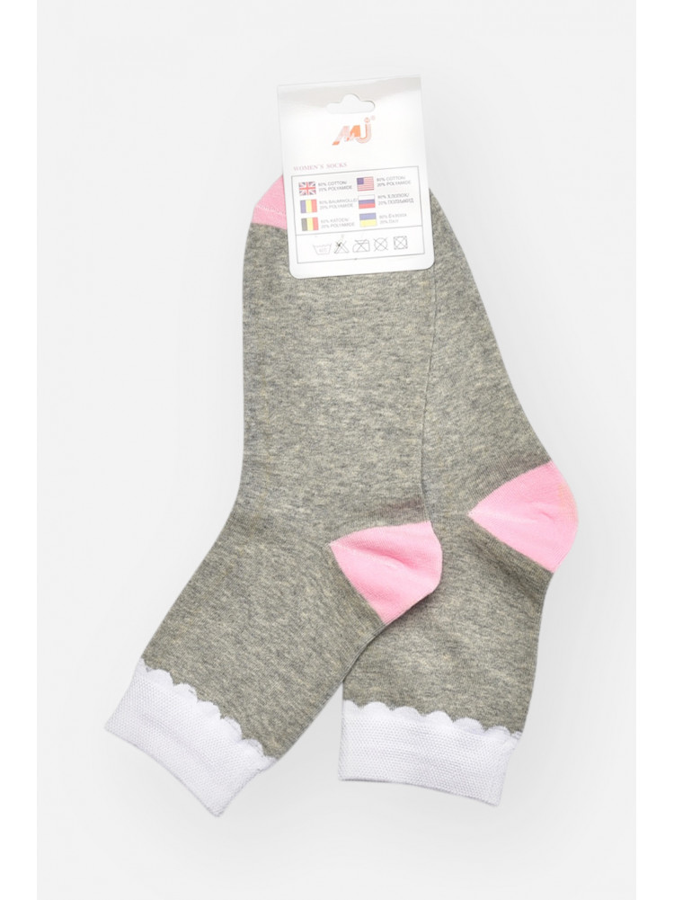 Шкарпетки жіночі медичні демісезонні сірого кольору 209798C