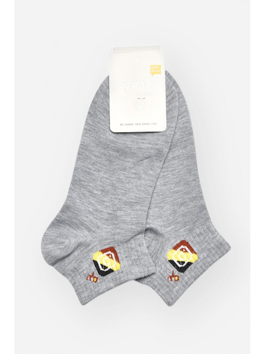 Шкарпетки жіночі демісезонні сірого кольору YH22-12 209811C