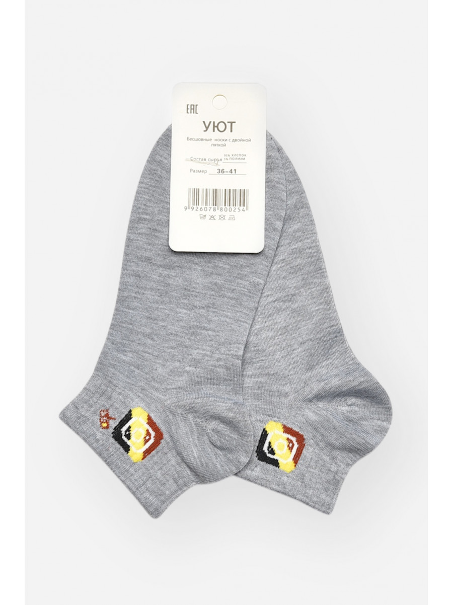 Шкарпетки жіночі демісезонні сірого кольору YH22-12 209811C
