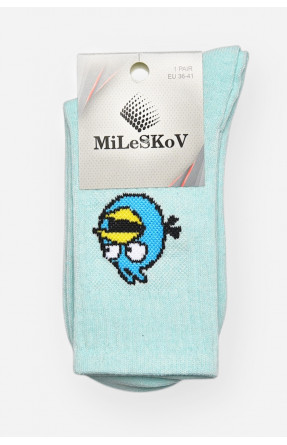 Носки женские демисезонные голубого цвета XL 052 209816C