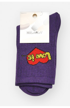 Носки женские демисезонные фиолетового цвета XL 050 209817C