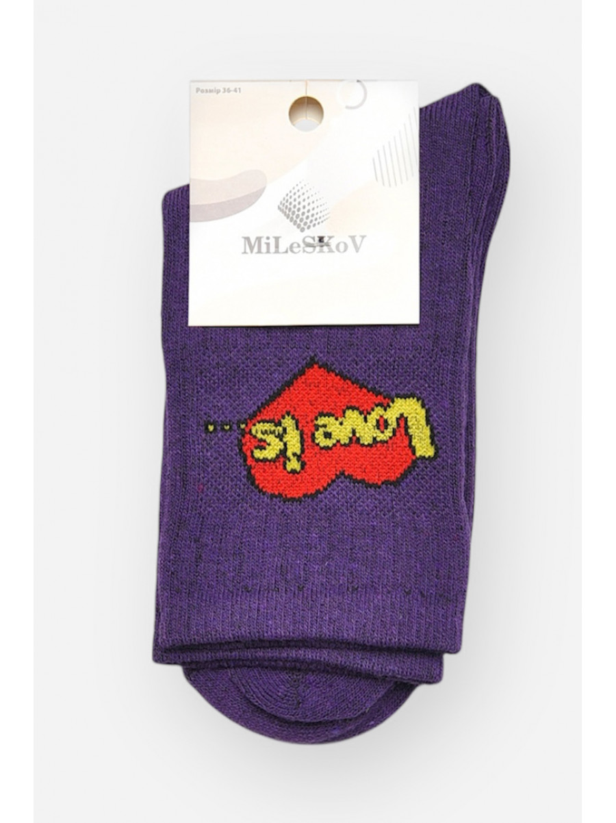 Носки женские демисезонные фиолетового цвета XL 050 209817C