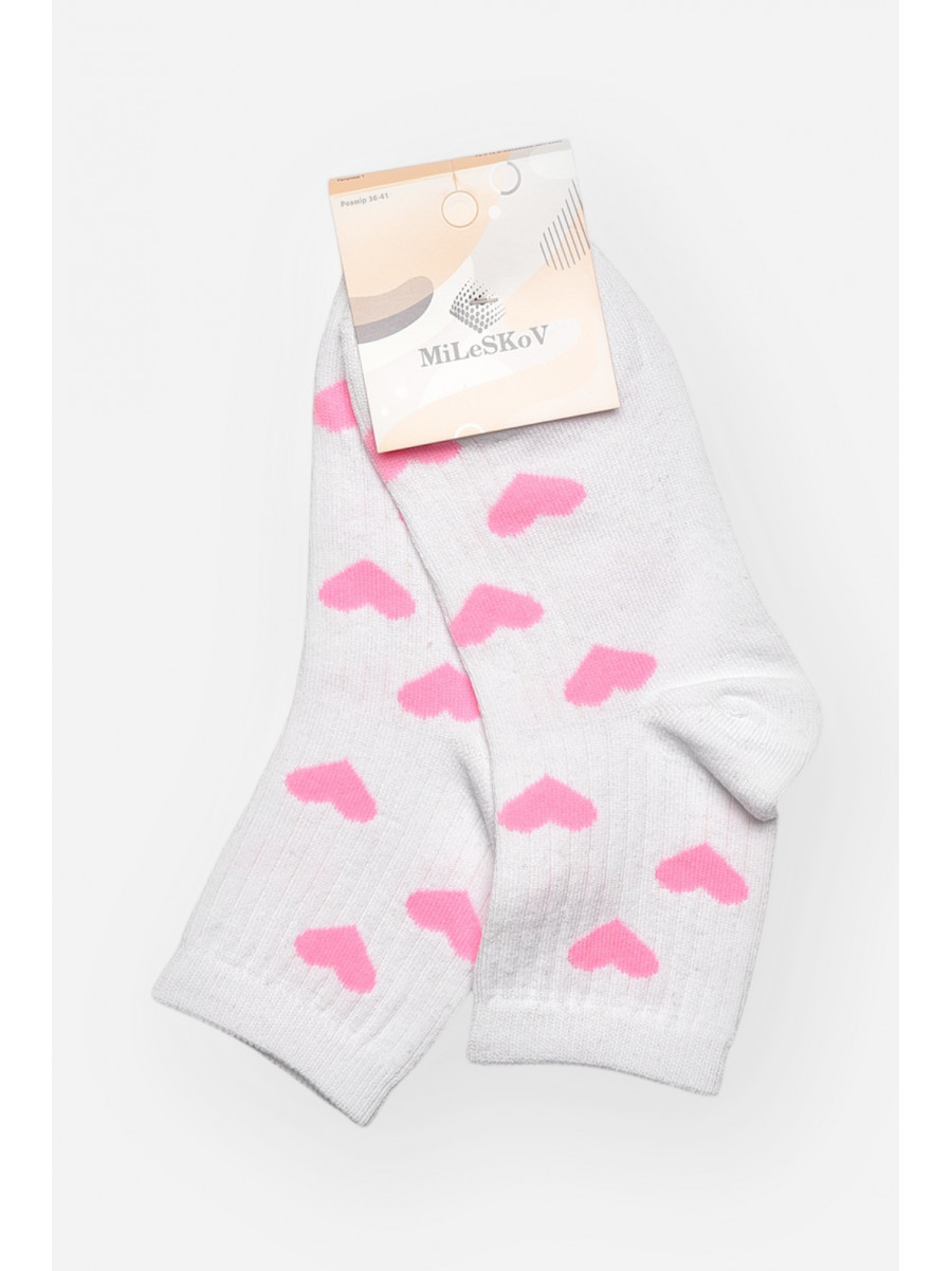 Носки женские демисезонные белого цвета L188 209852C