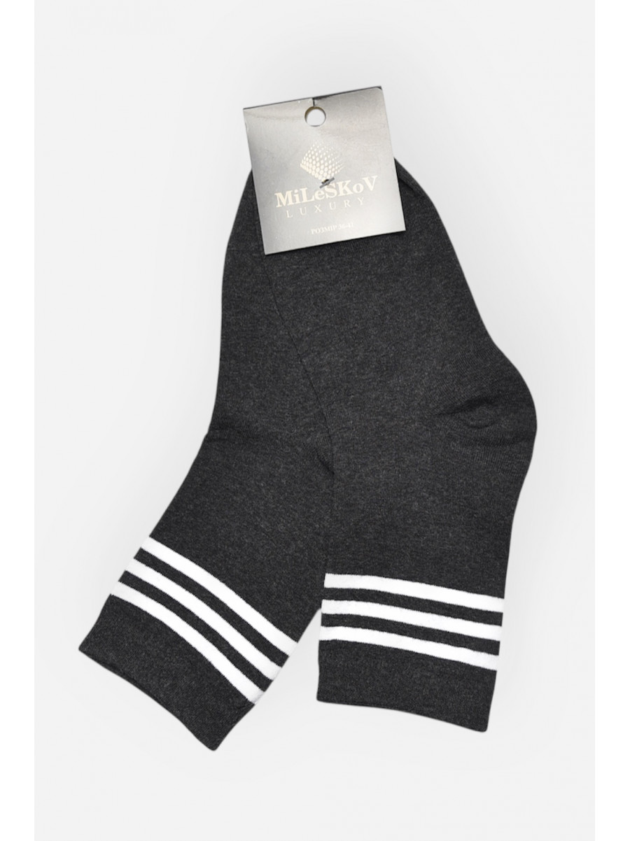 Шкарпетки жіночі демісезонні темно-сірого кольору 1806-2 209860C