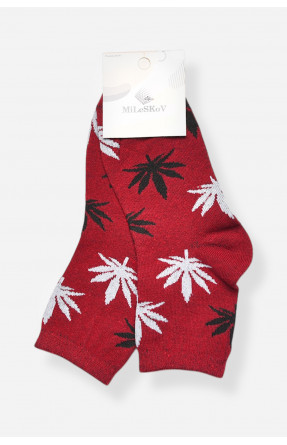 Носки женские демисезонные бордового цвета L168 209877C