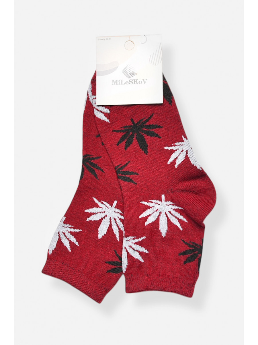 Носки женские демисезонные бордового цвета L168 209877C