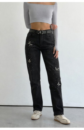 Джинси жіночі однотонні чорного кольору RE-6070 209888C Джинси жіночі однотонні чорного кольору RE-6070 209888C
