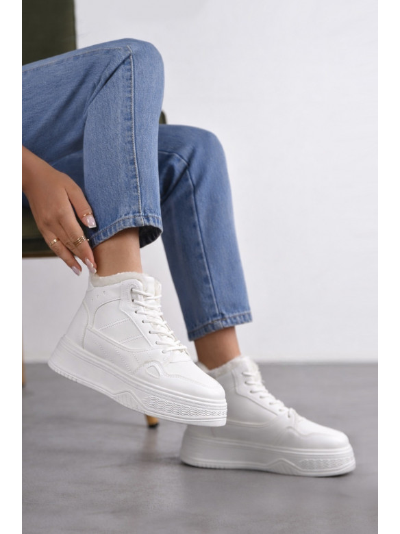 Кроссовки зимние женские белого цвета K976-1 209936C