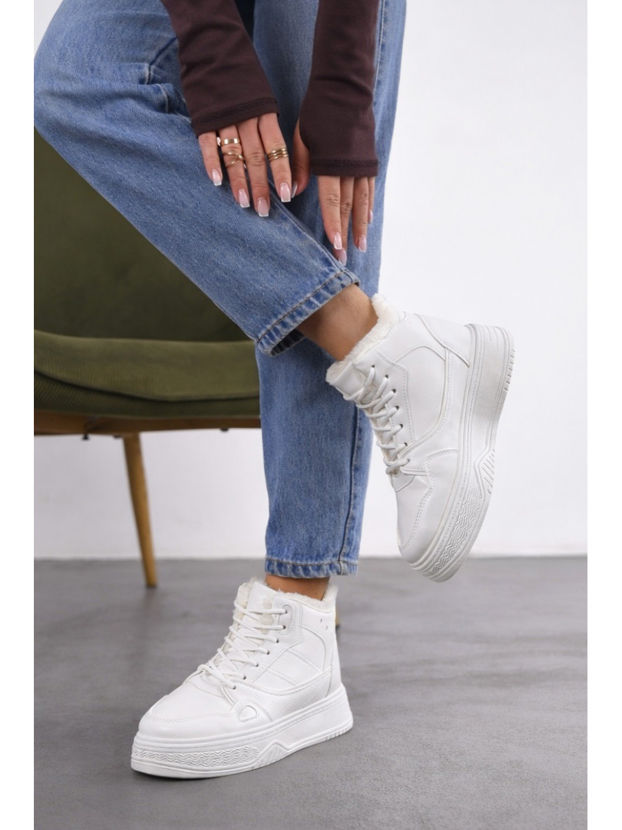 Кроссовки зимние женские белого цвета K976-1 209936C