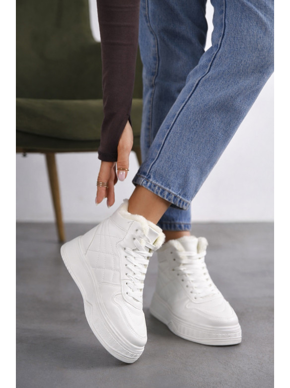 Кроссовки зимние женские белого цвета K977-1 209937C