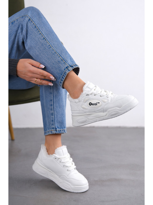 Кроссовки зимние женские белого цвета K967-1 209938C