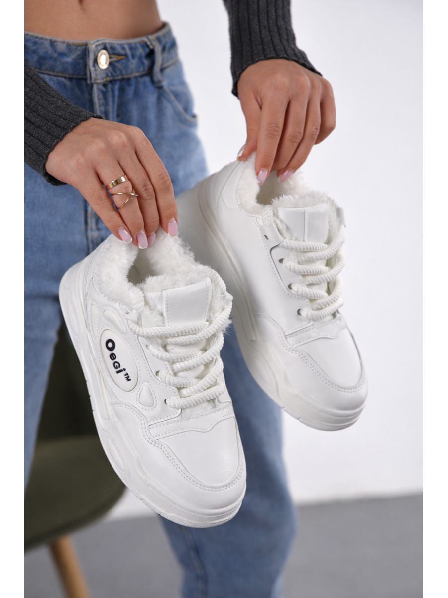 Кроссовки зимние женские белого цвета K967-1 209938C