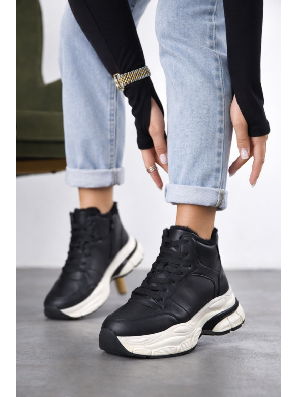 Кроссовки зимние женские черного цвета K969 209940C