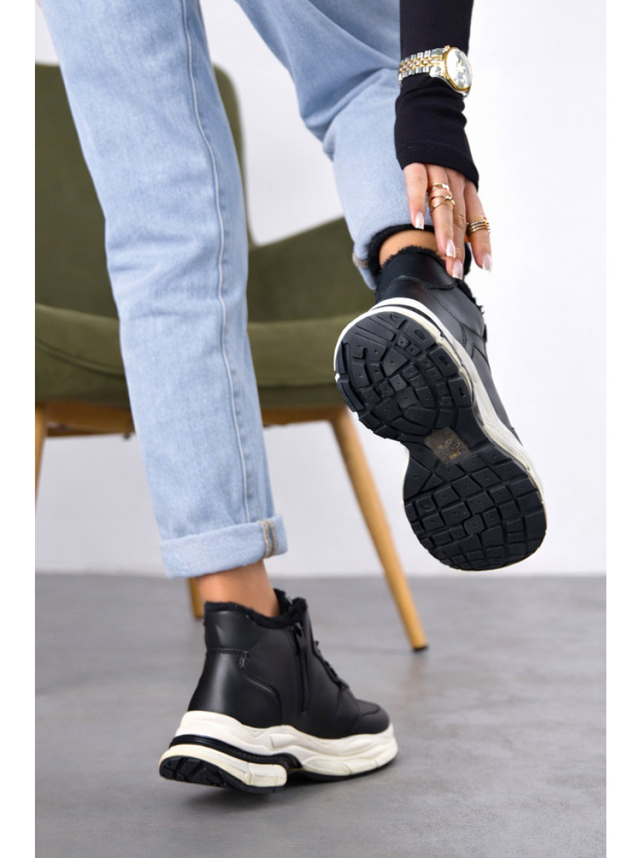 Кроссовки зимние женские черного цвета K969 209940C