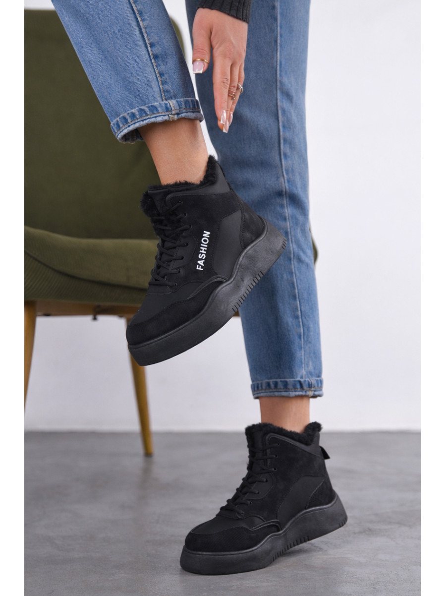 Кроссовки зимние женские черного цвета А31-1 209944C