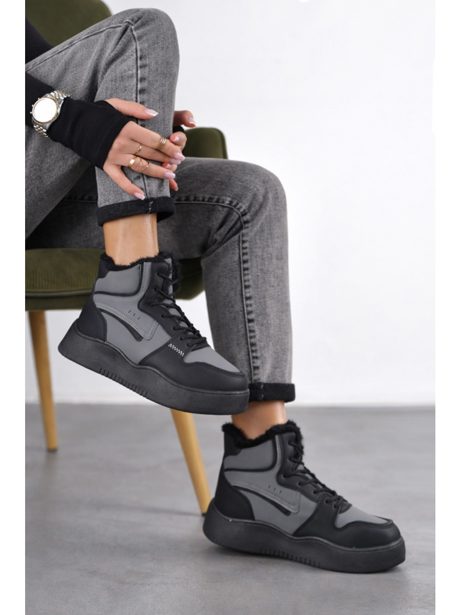 Кроссовки зимние женские серого цвета А30-4 209945C