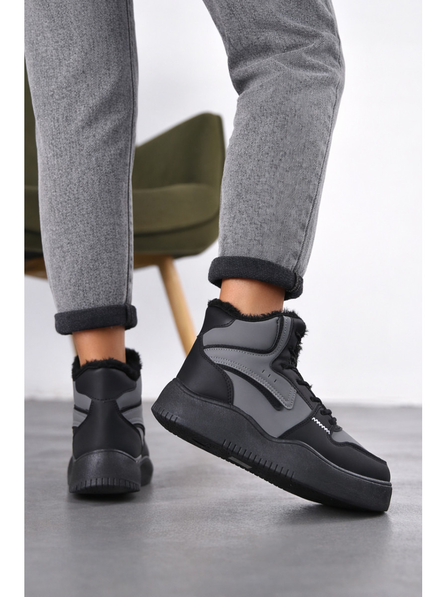 Кроссовки зимние женские серого цвета А30-4 209945C