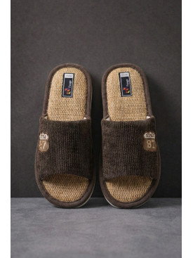 Тапочки комнатные мужские тёмно-коричневого цвета 8212 209980C