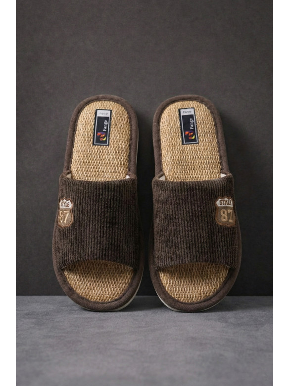 Тапочки комнатные мужские тёмно-коричневого цвета 8212 209980C