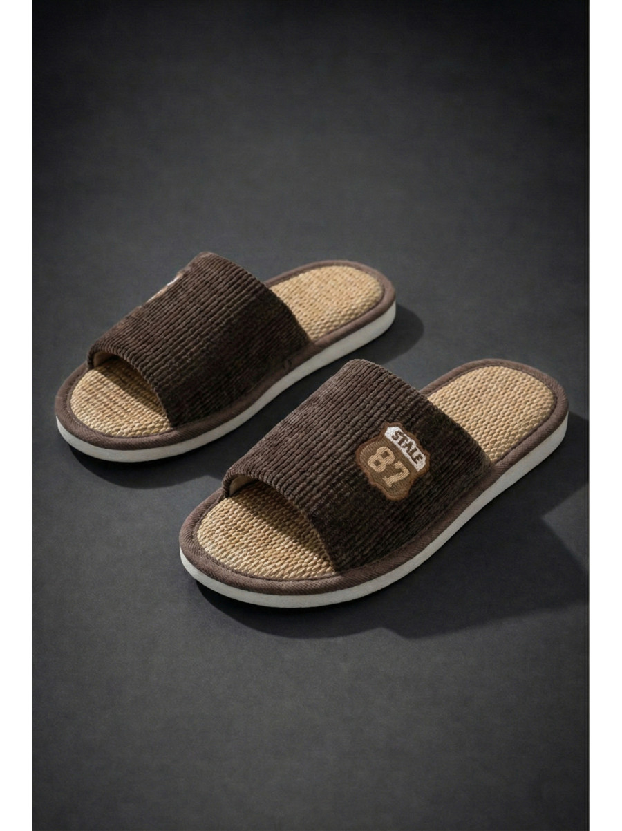 Тапочки комнатные мужские тёмно-коричневого цвета 8212 209980C