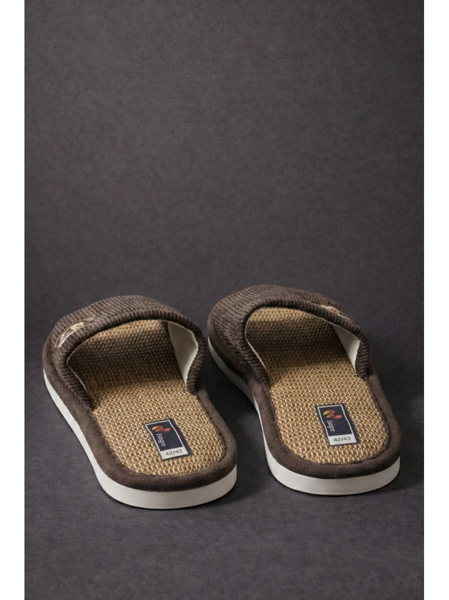 Тапочки комнатные мужские тёмно-коричневого цвета 8212 209980C