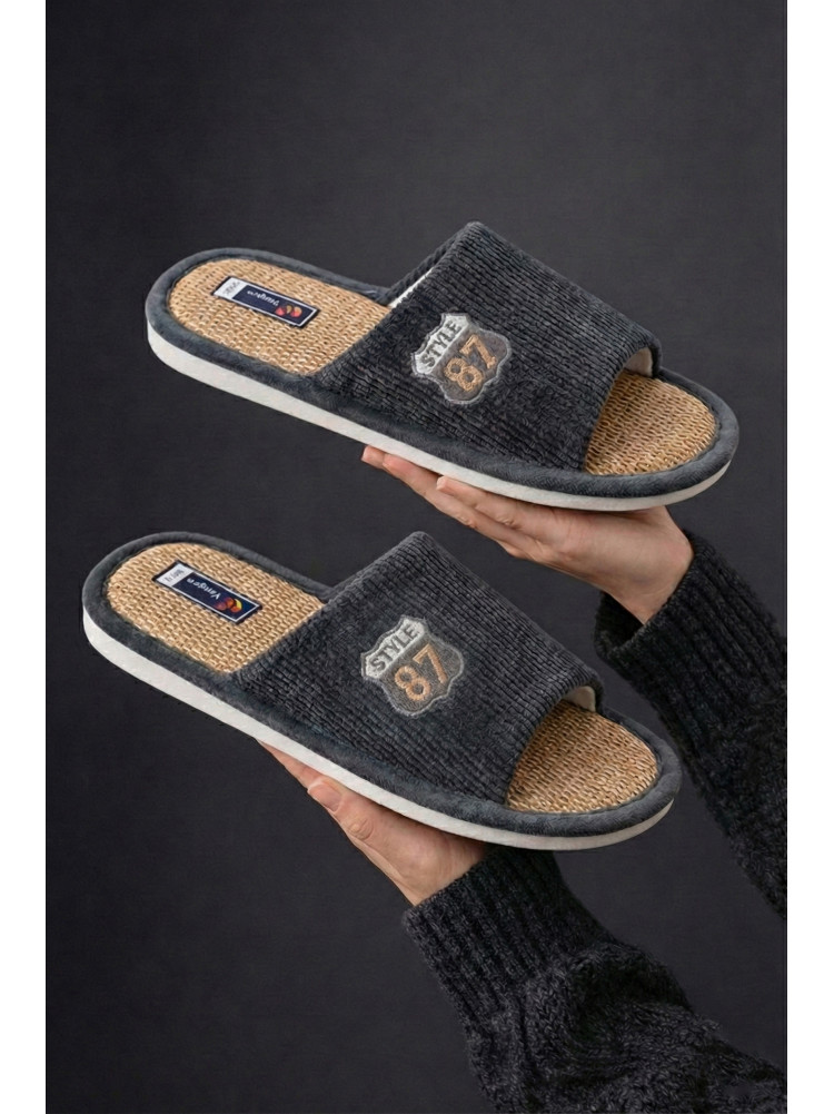 Тапочки комнатные мужские серого цвета 8212 209982C