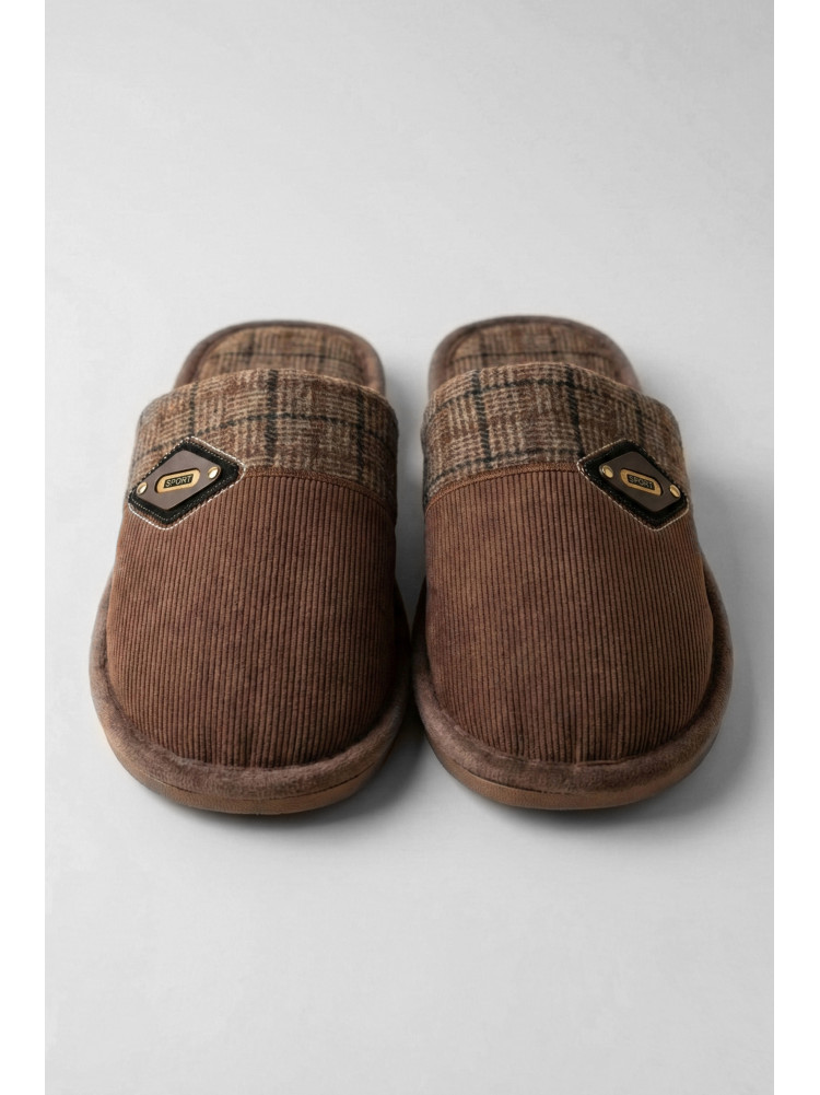 Капці кімнатні чоловічі темно-коричневого кольору D369 209983C