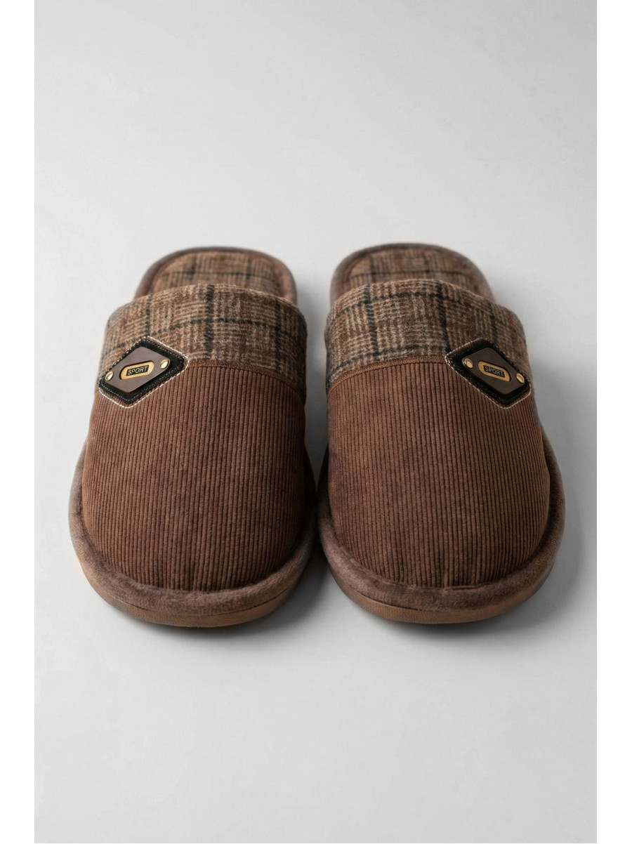 Капці кімнатні чоловічі темно-коричневого кольору D369 209983C