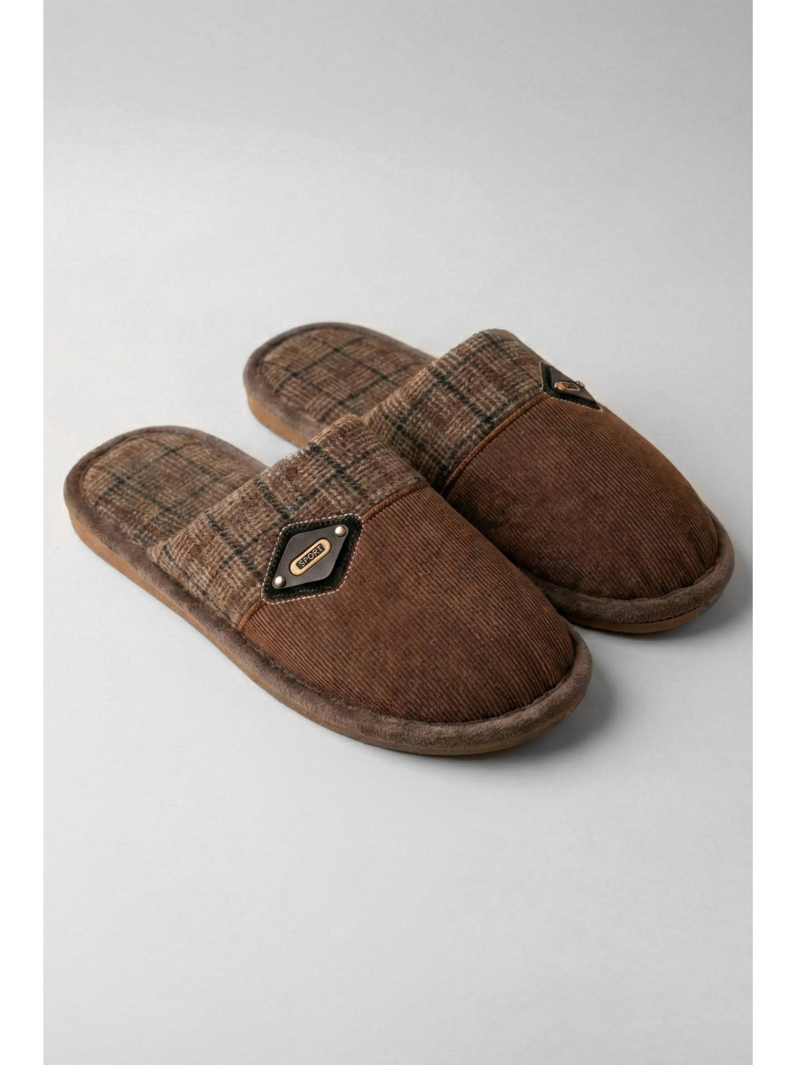 Капці кімнатні чоловічі темно-коричневого кольору D369 209983C
