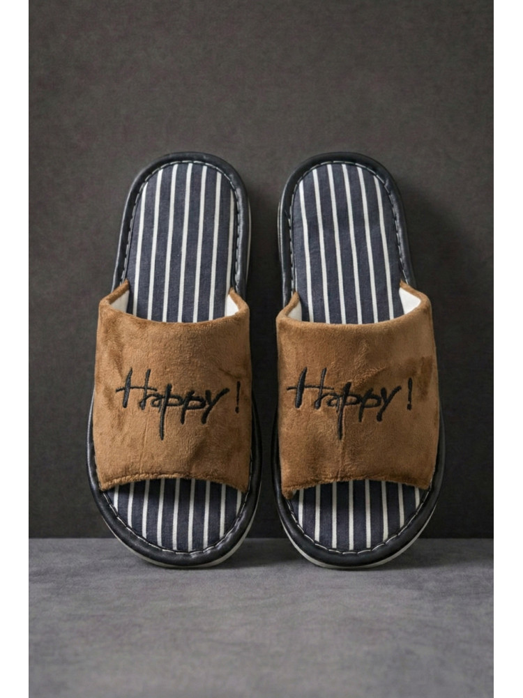 Капці кімнатні чоловічі темно-коричневого кольору Н57 209986C