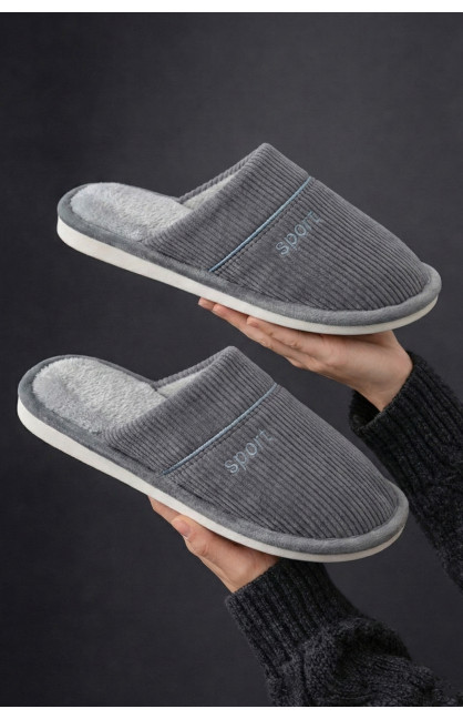 Тапочки комнатные мужские серого цвета D387 209992C