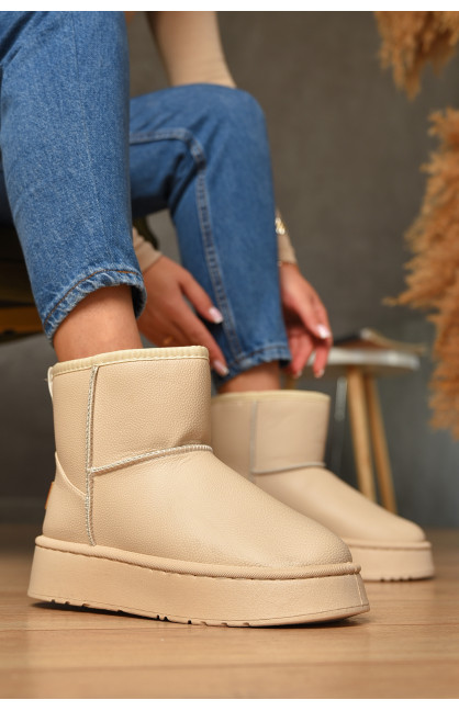 Угги женские на меху бежевого цвета Уценка А85-5 210016C