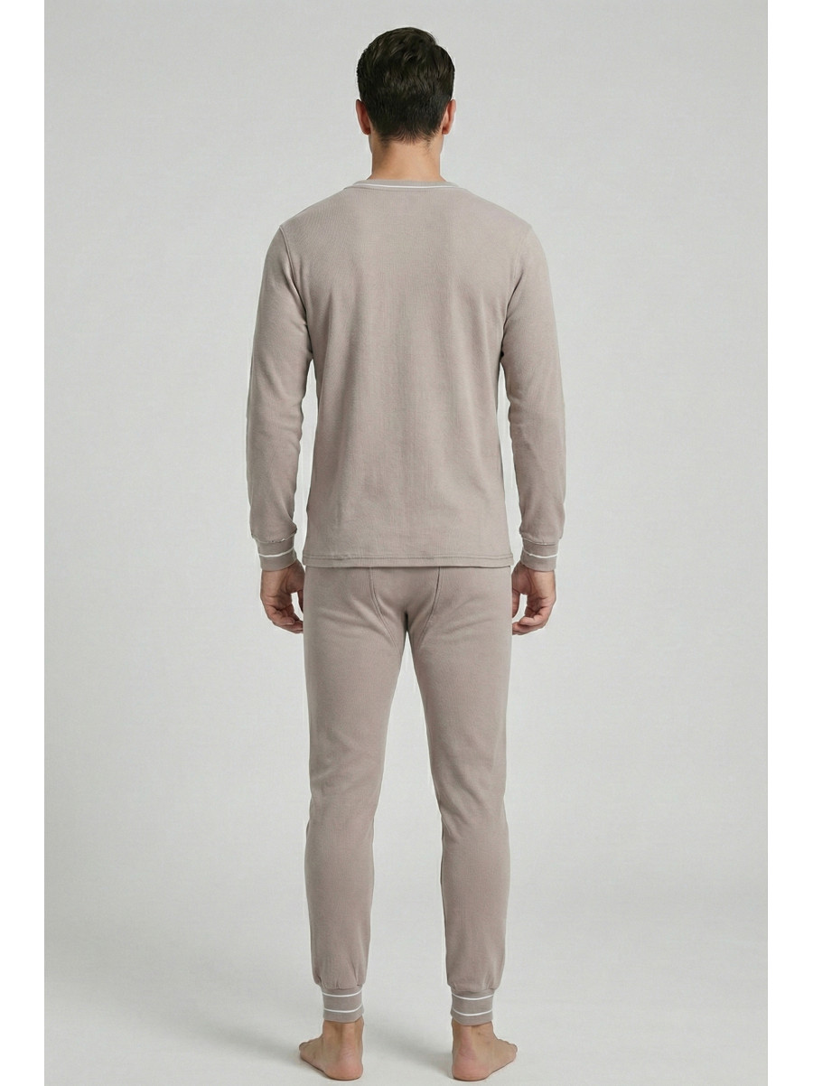 Термобелье мужское на флисе бежевого цвета 210019C