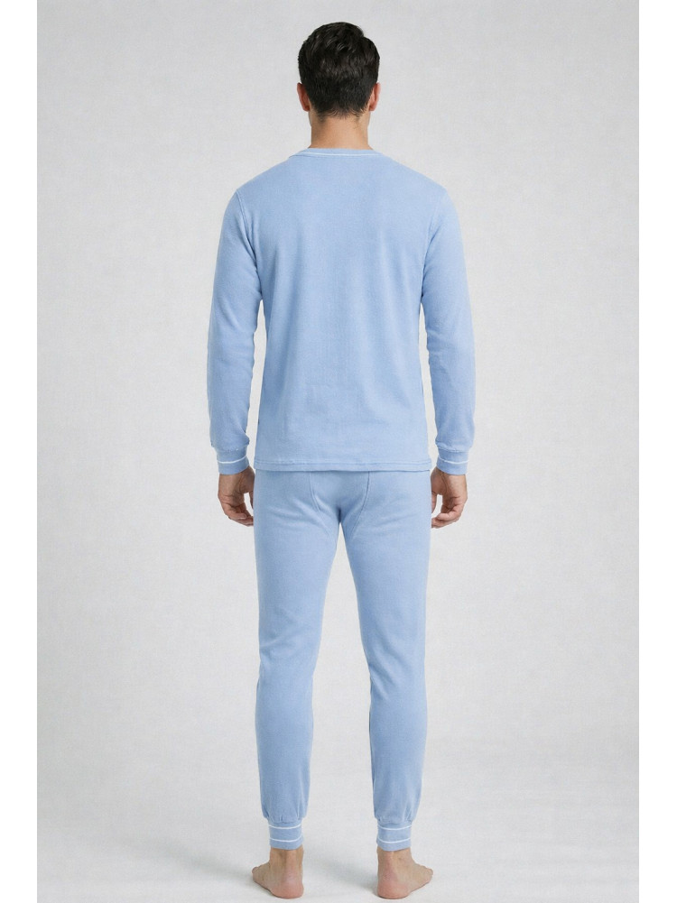 Термобелье мужское на флисе голубого цвета 210021C