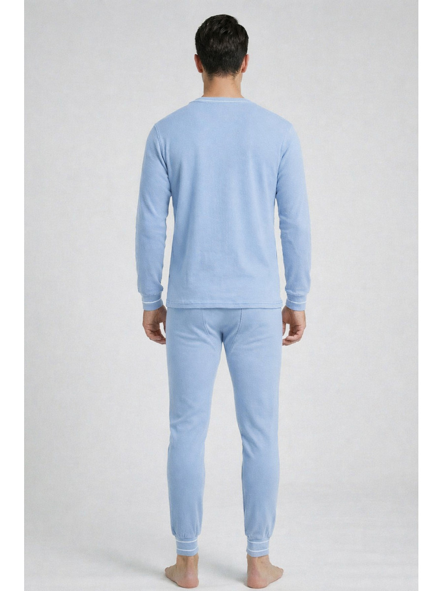 Термобелье мужское на флисе голубого цвета 210021C